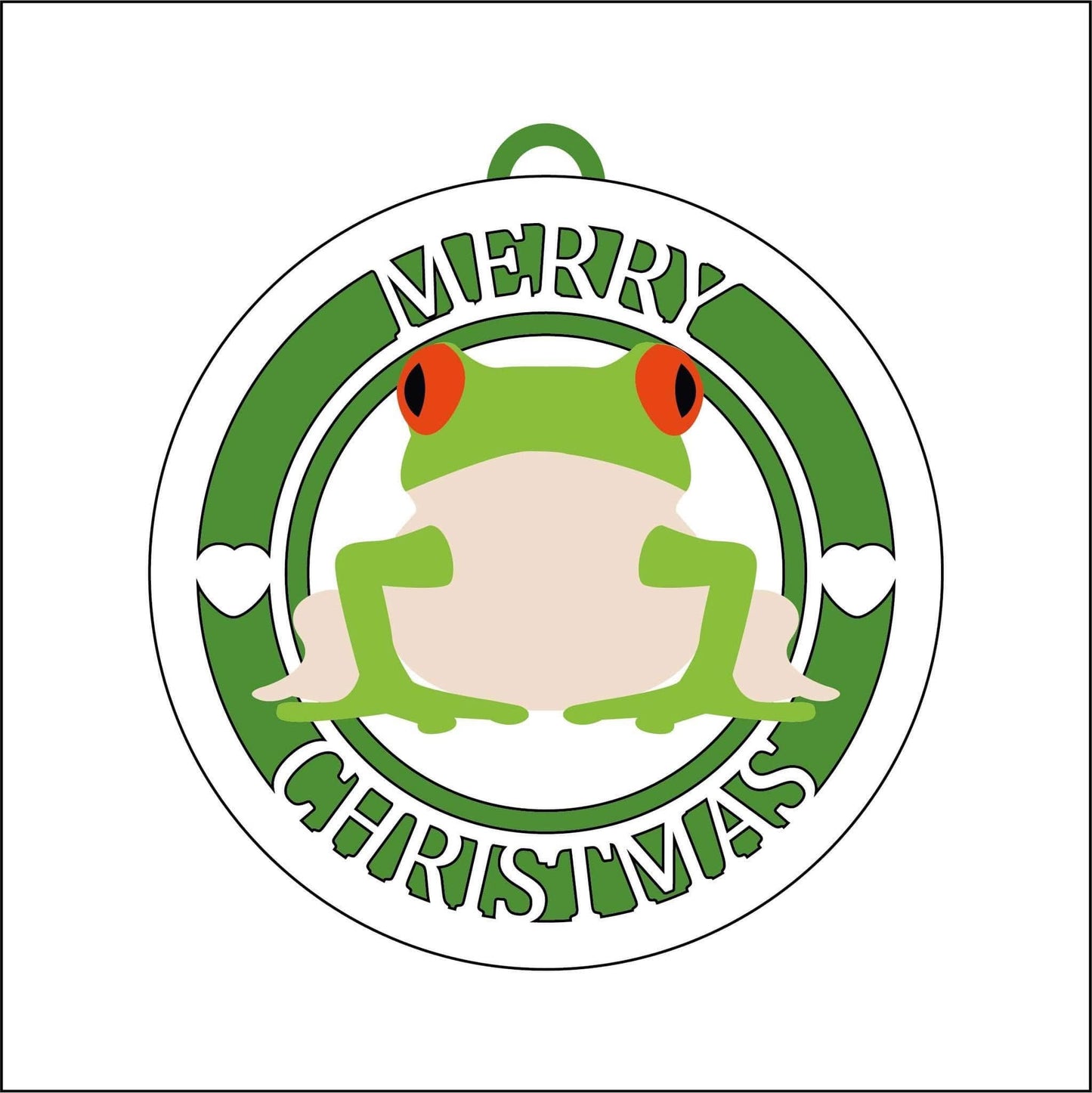10cm Frog Merry Christmas Bauble