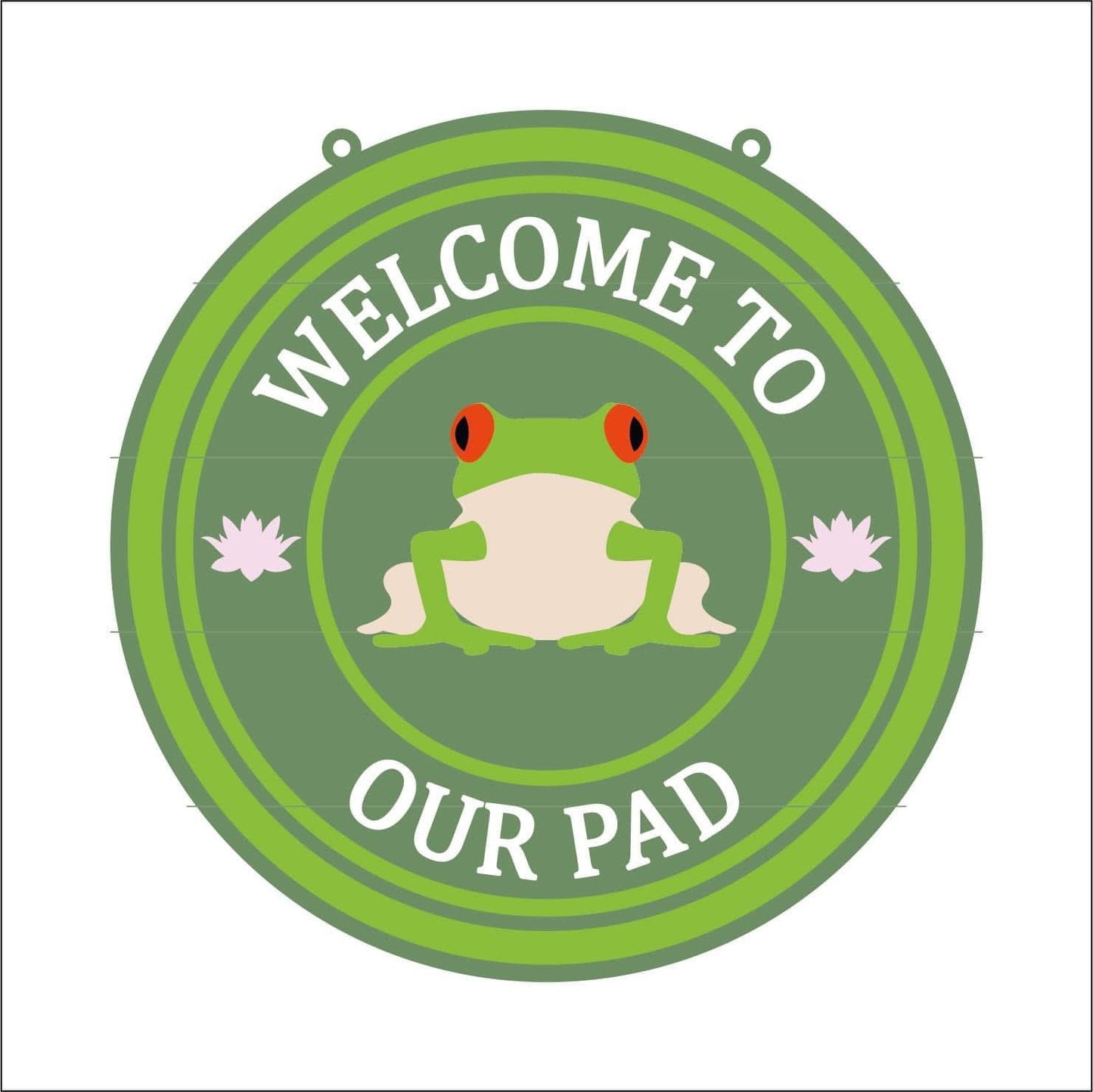 20cm Welcome To Our Pad Frog Sign