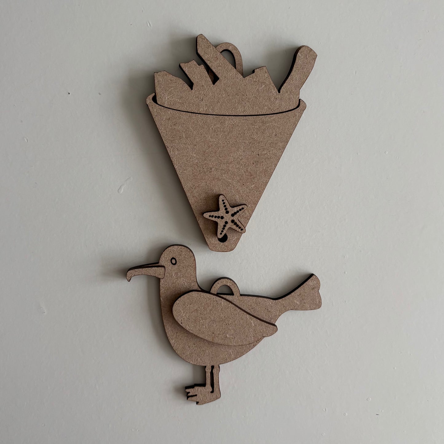 15cm Seagull and Chips Dangly Decoration