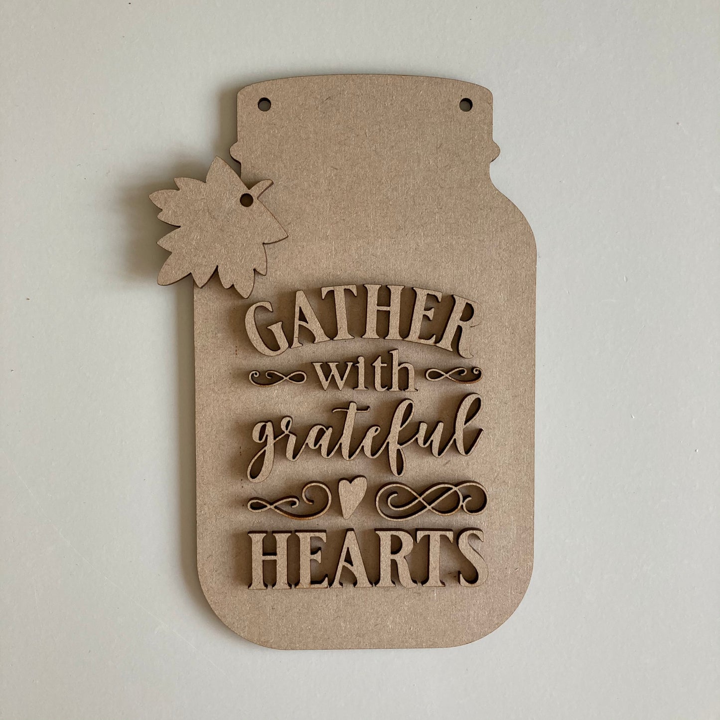 20cm Gather Witch Grateful Hearts Mason Jar