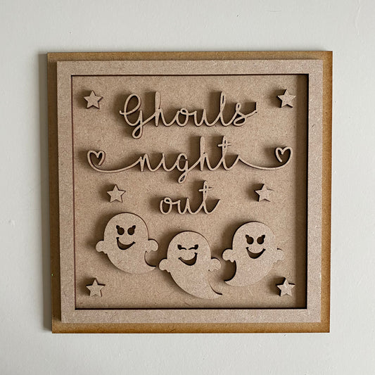 19cm Ghouls Night Out Sign