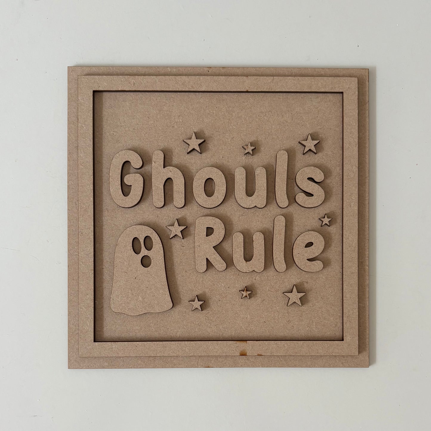 19cm Ghouls Rule Sign