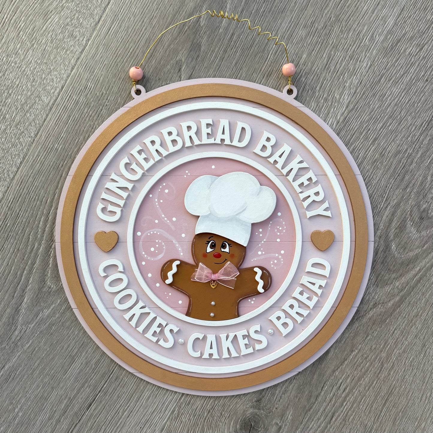 30cm Hand-Painted Gingerbread Bakery Sign