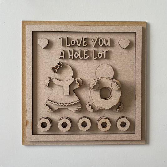 19cm I Love You A Hole Lot Gingerbread Sign