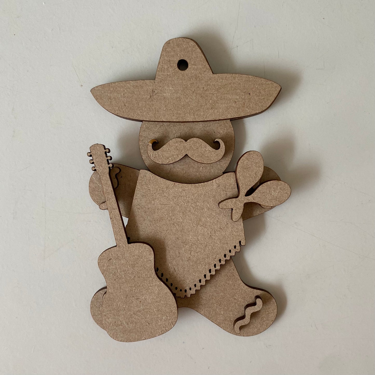 10cm Mexican Wearing Poncho Gingerbread Character