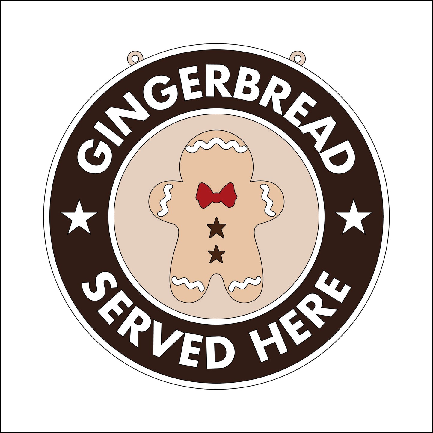 20cm Gingerbread Served Here Sign