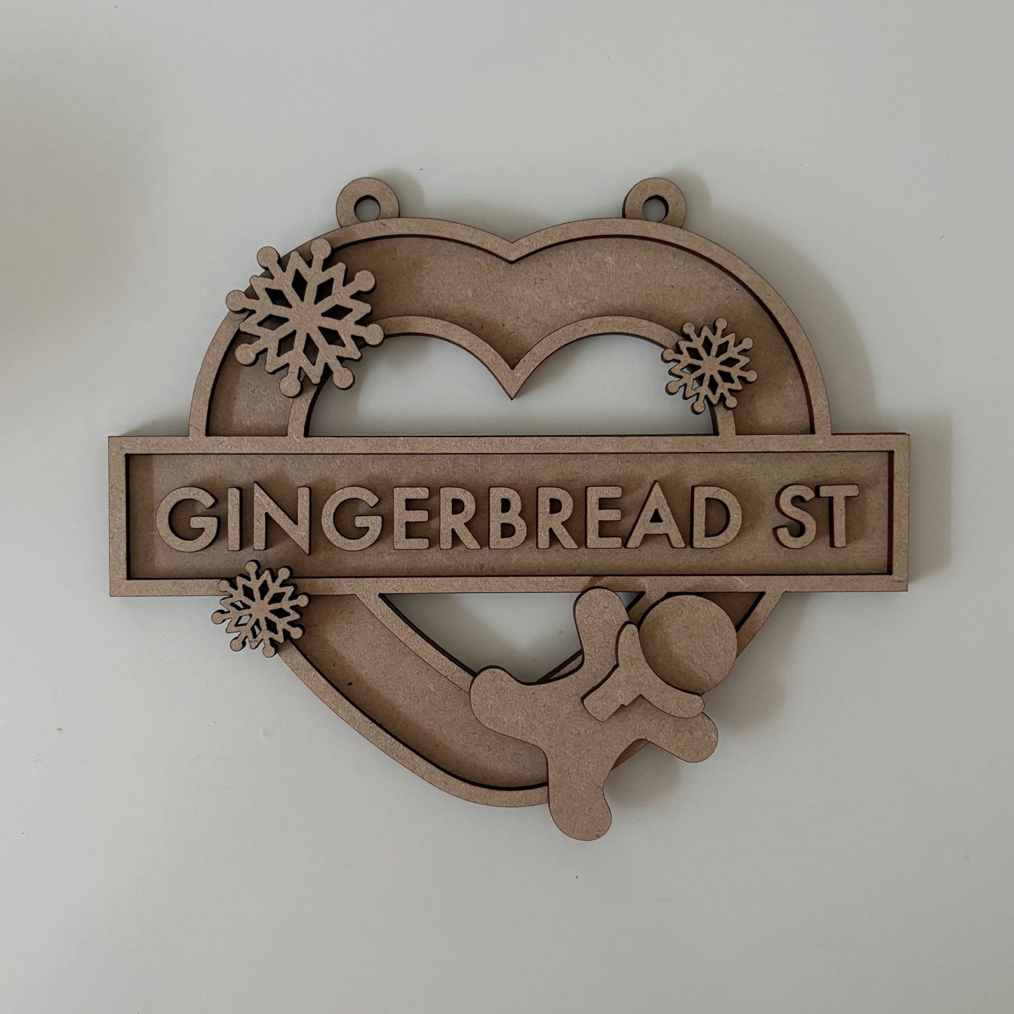 20cm Gingerbread Street Heart Decoration
