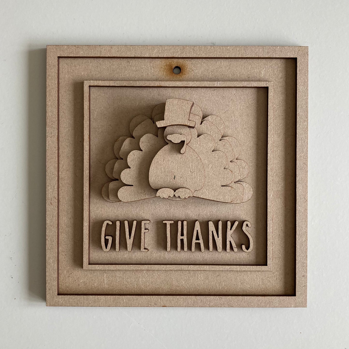 15cm Give Thanks Turkey Sign