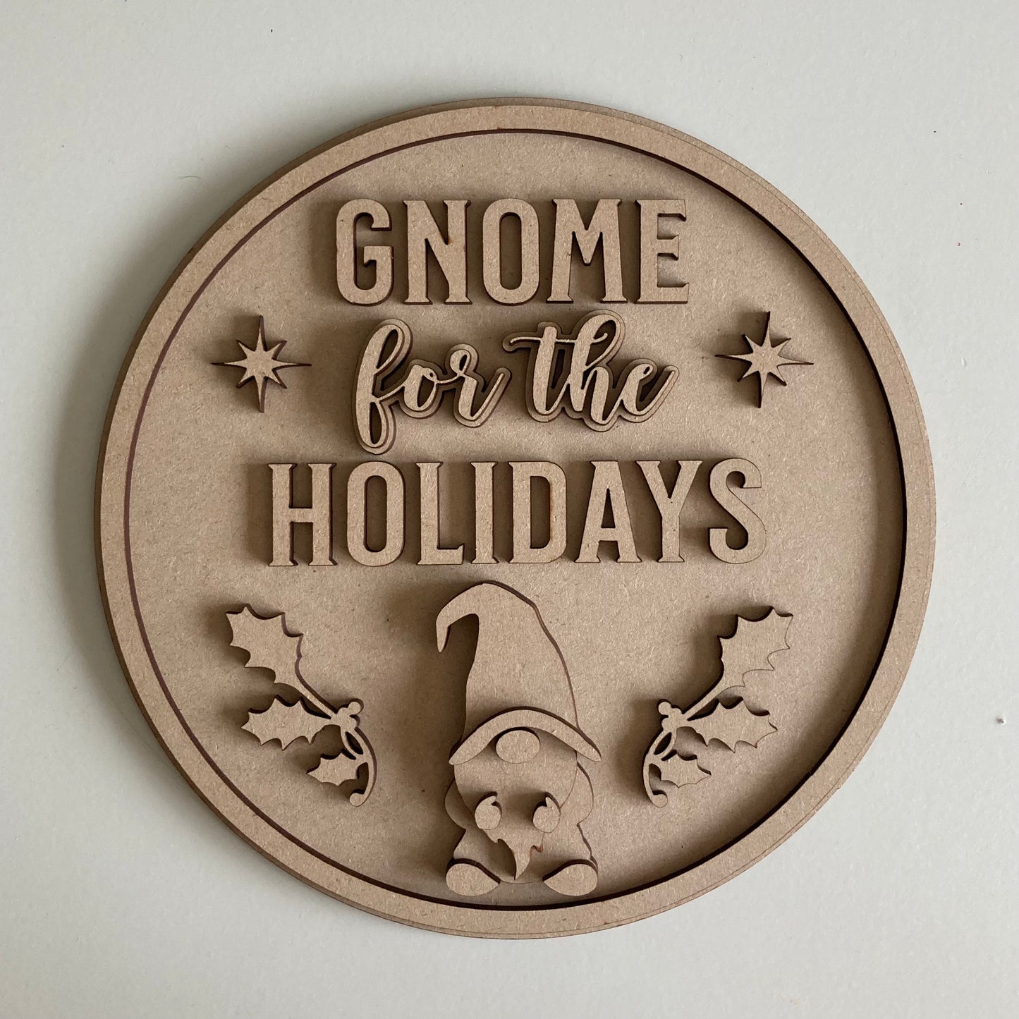 20cm Gnome For The Holidays Sign