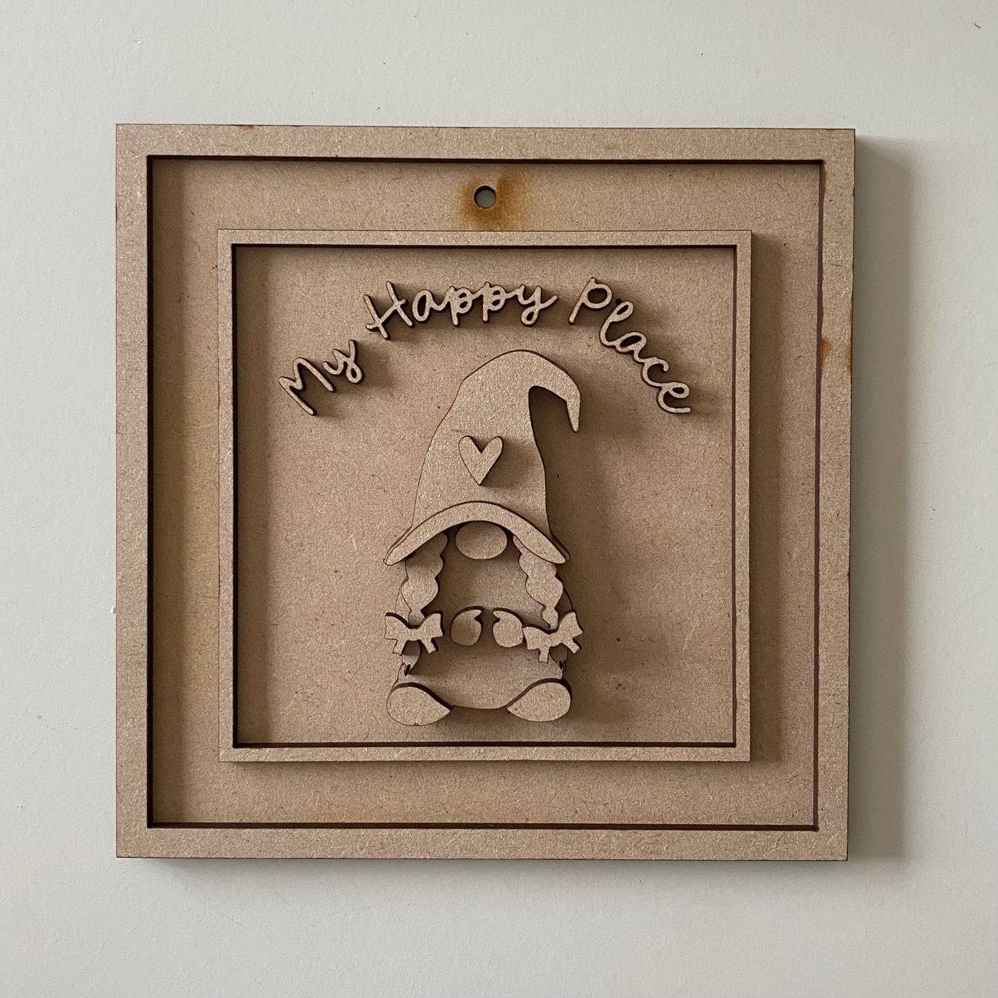 15cm Lady Gnome My Happy Place Sign