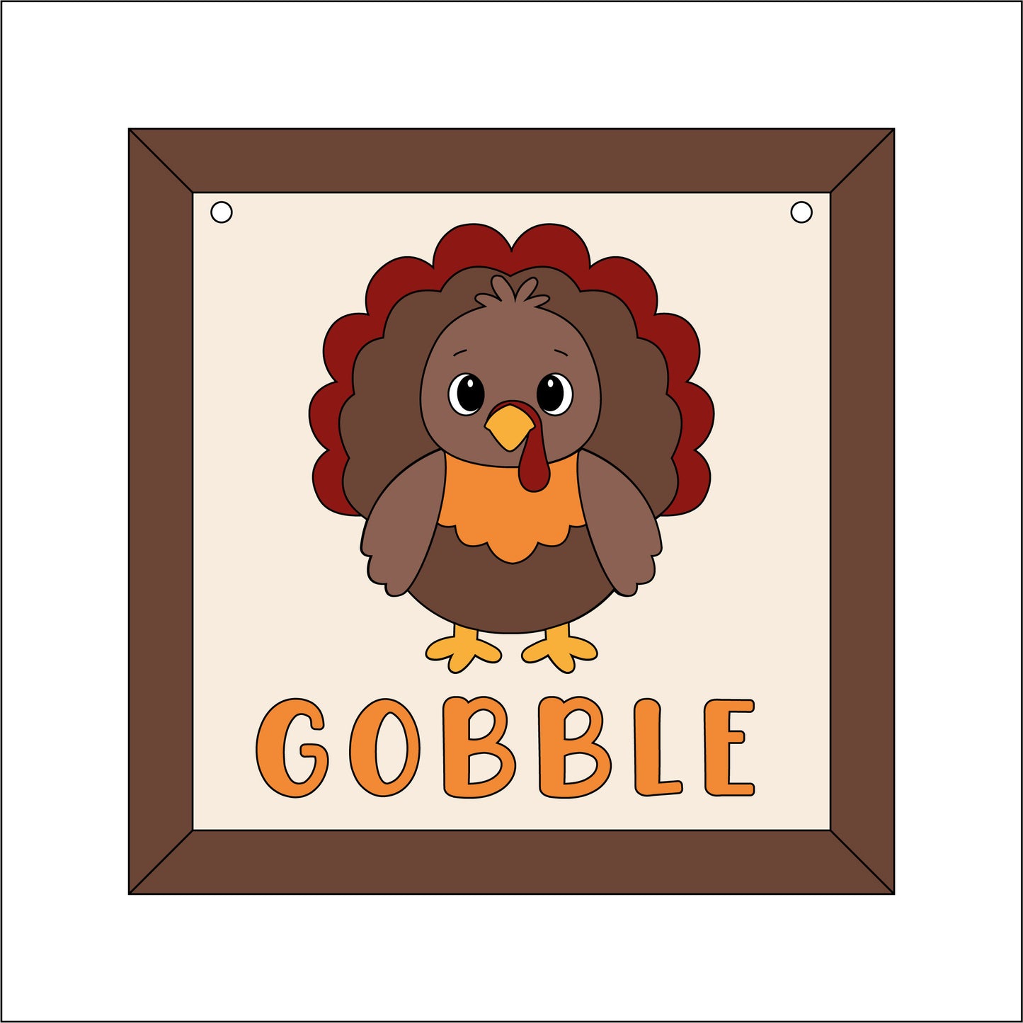 15cm Gobble Turkey Sign