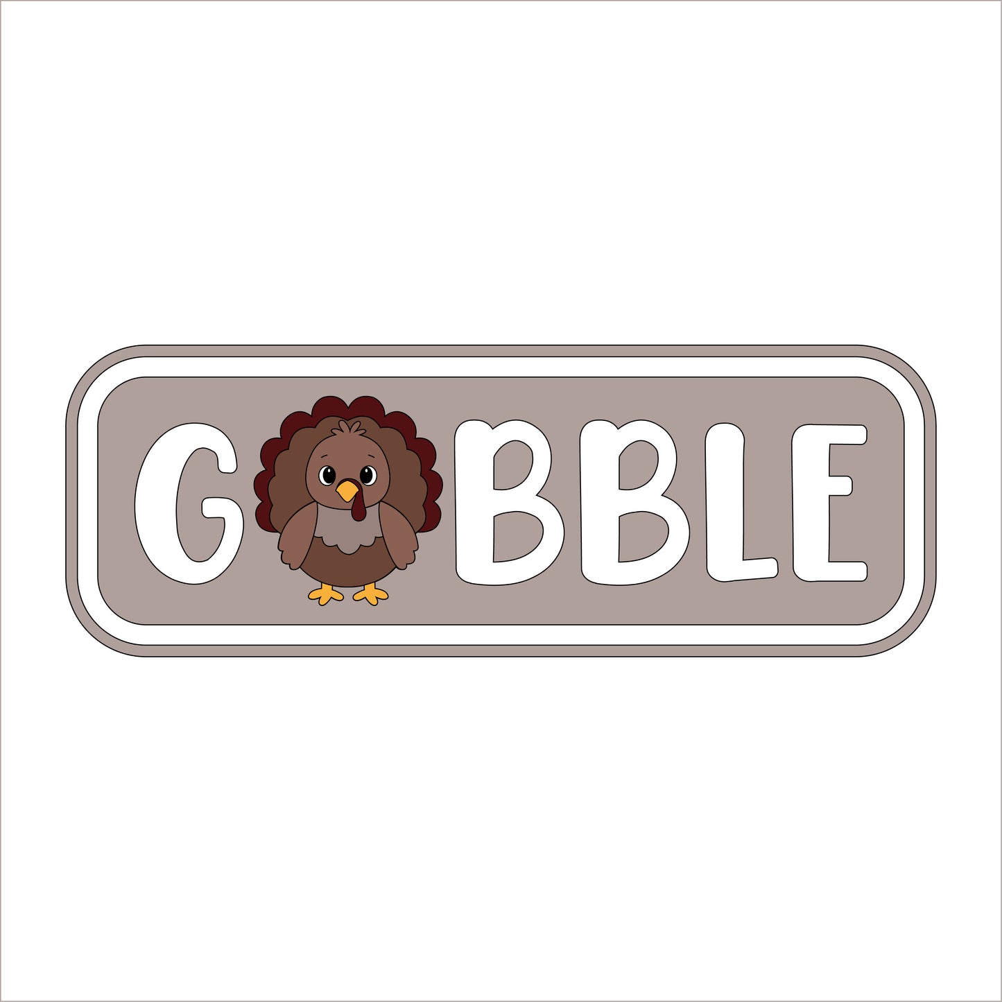 30cm Gobble Thanksgiving Turkey Rectangle Sign