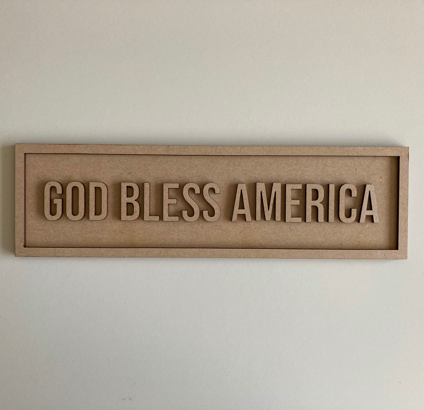 30cm God Bless America Rectangle Sign