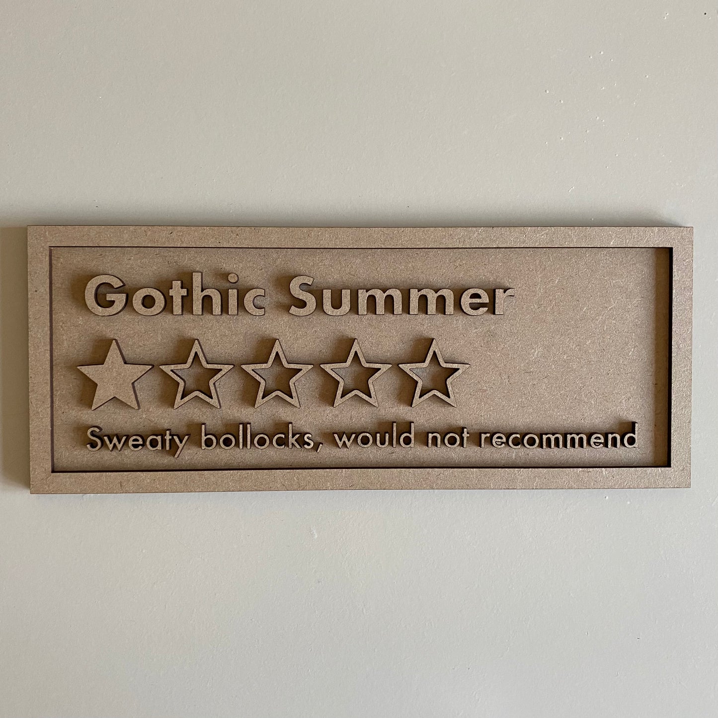 30cm Gothic Summer Rating Sign