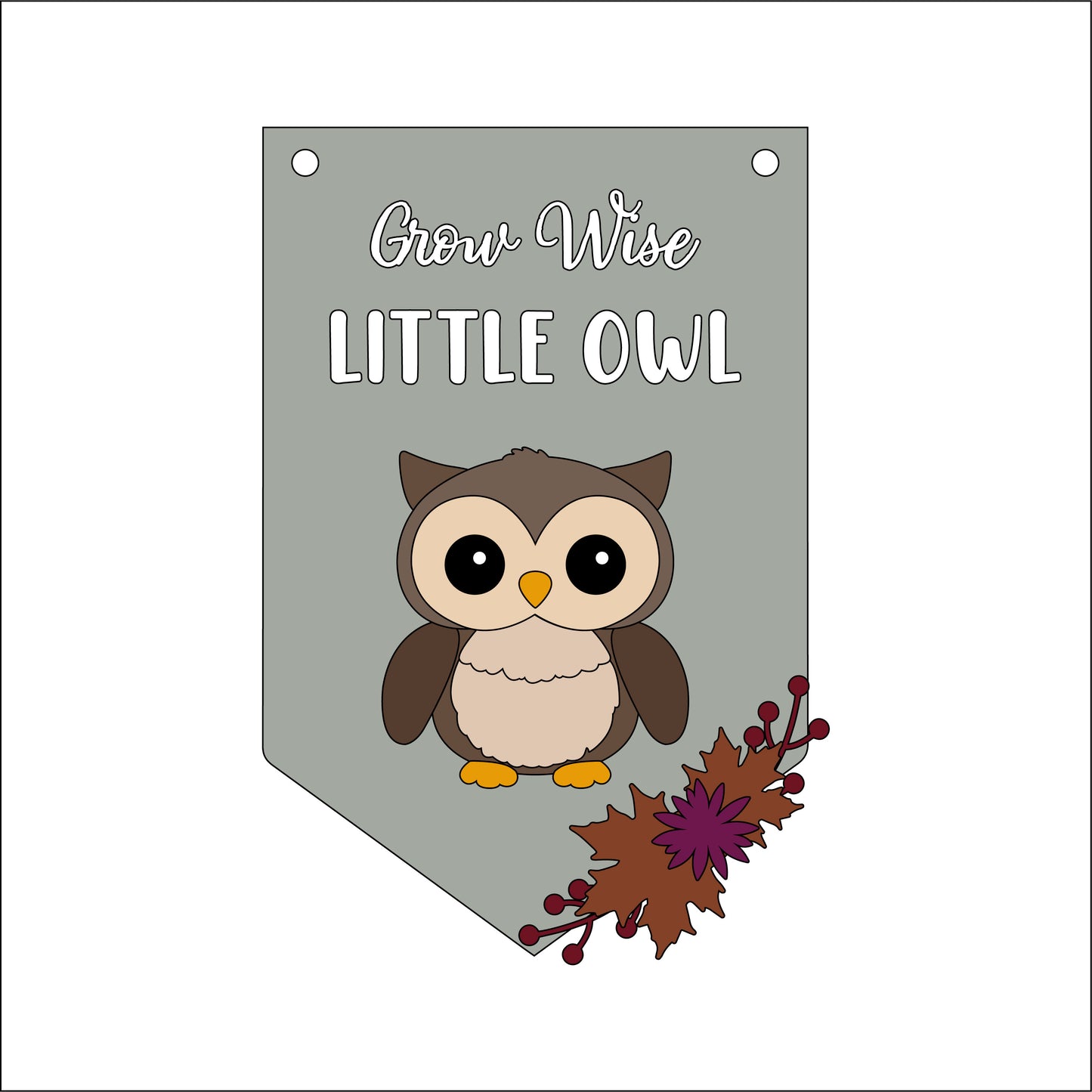 20cm Grow Wise Little Owl Flag