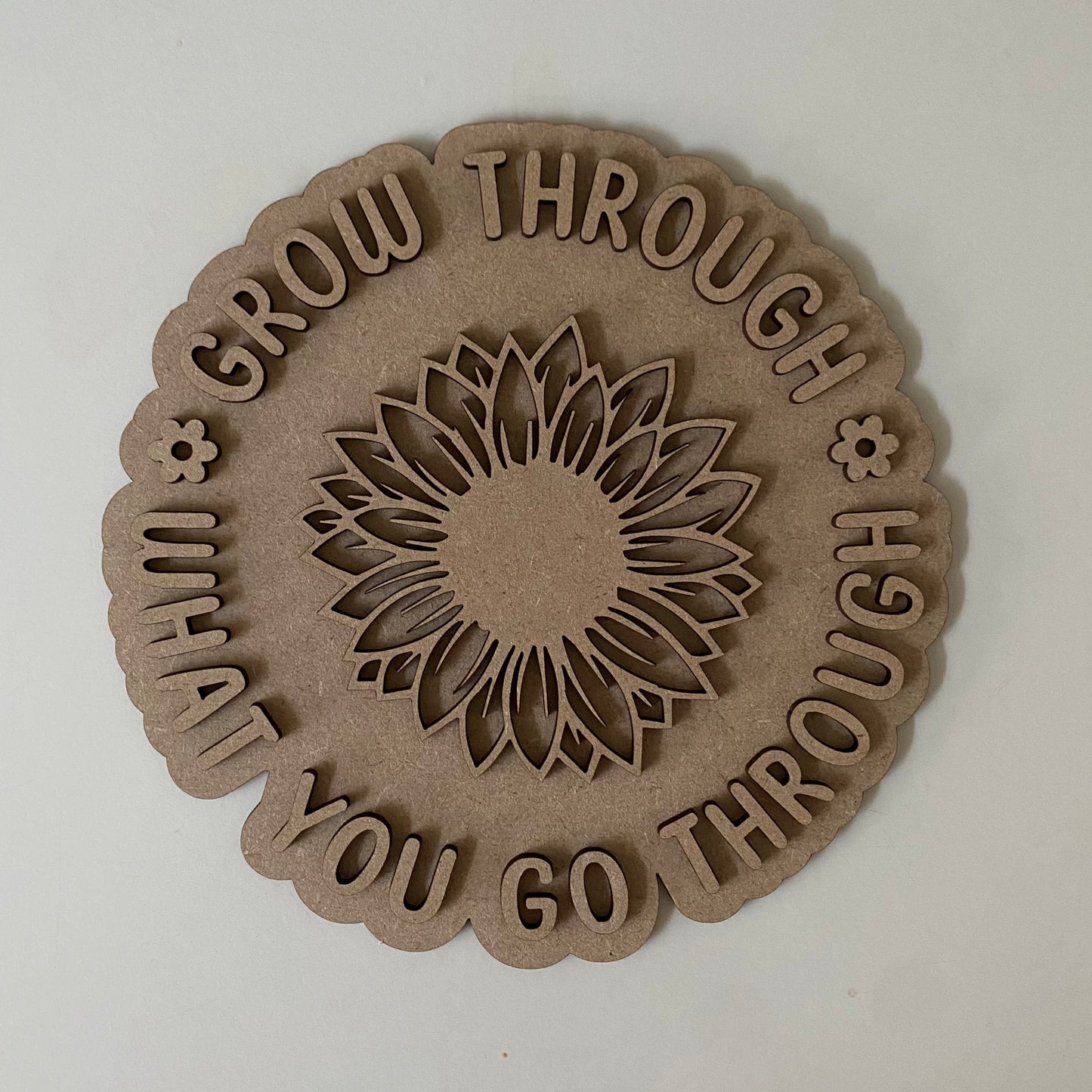 20cm Grow Through What You Go Through Sign