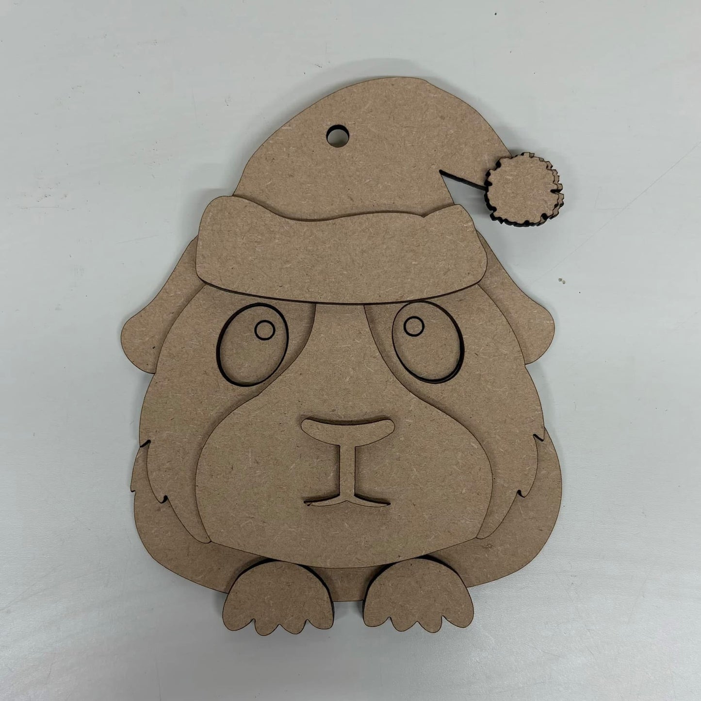 12cm Guinea Pig In Santa Hat Decoration
