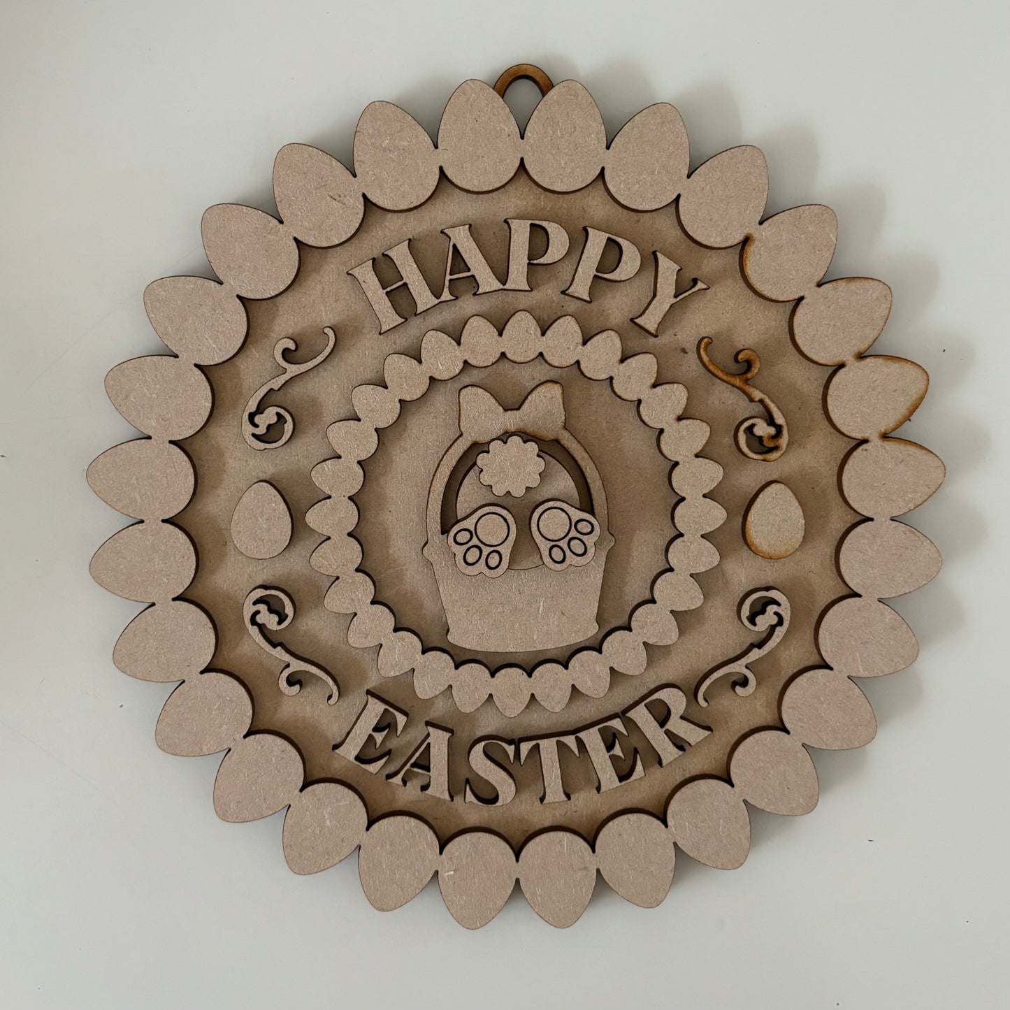 20cm Happy Easter Egg Border - Bunny Basket Sign