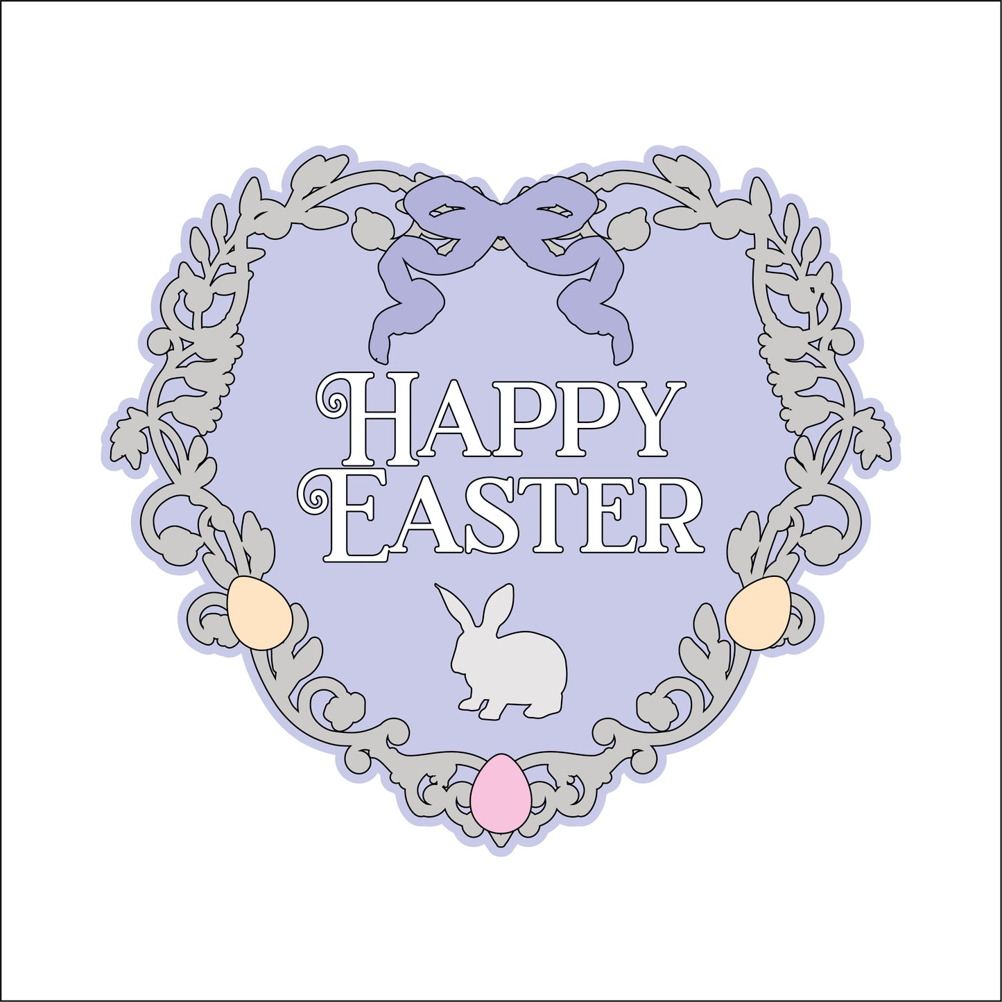 20cm Happy Easter Heart Sign
