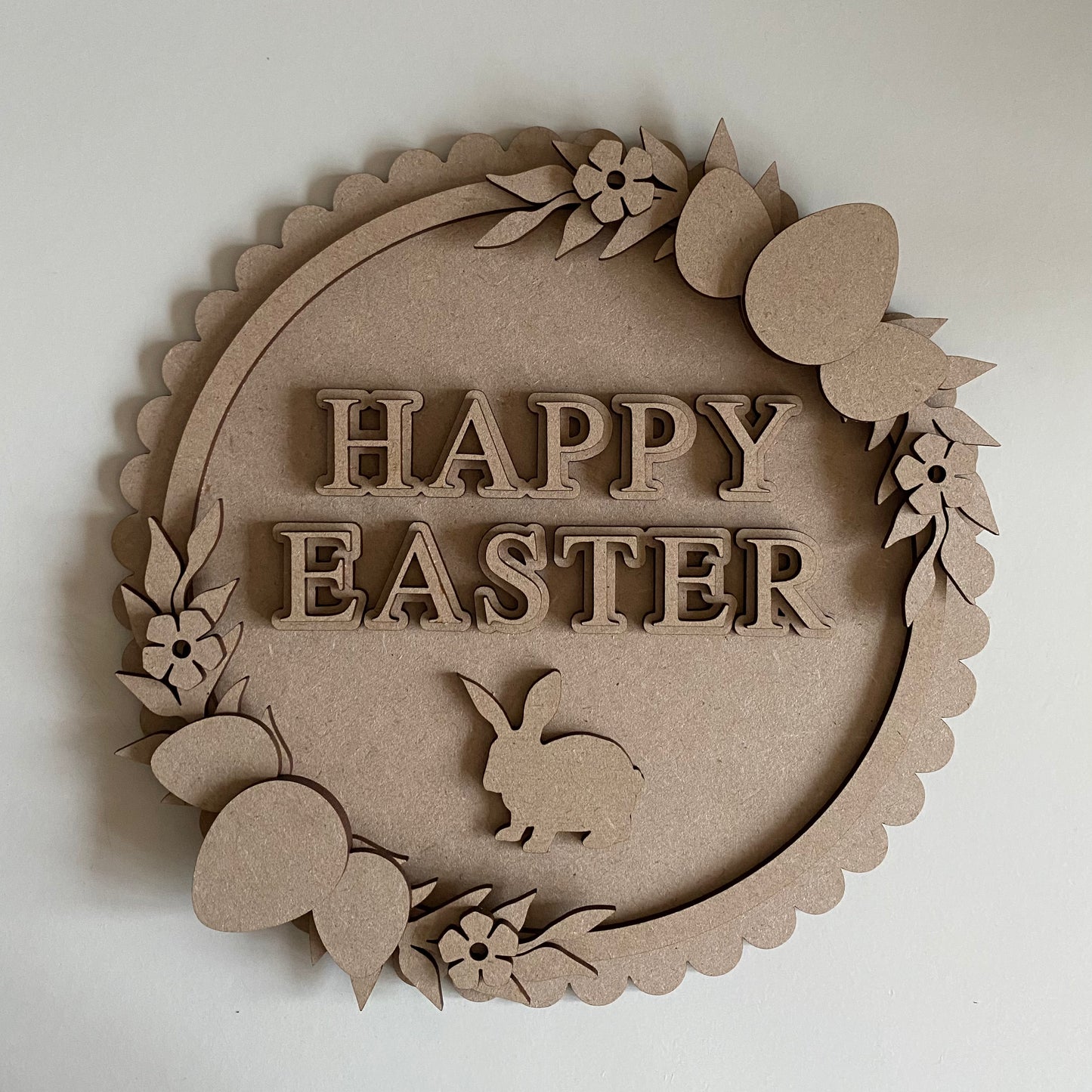 25cm Happy Easter Scalloped Round Sign
