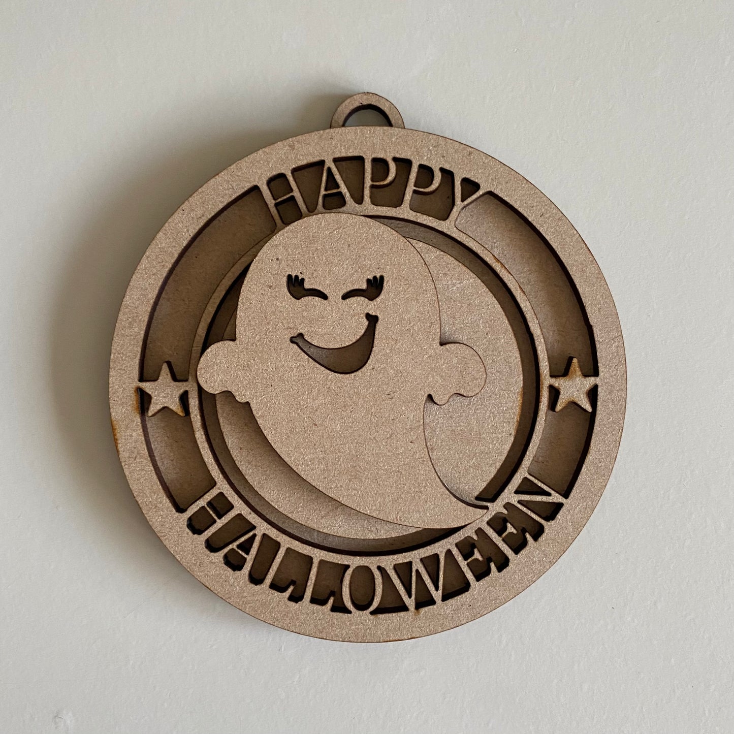 10cm Happy Halloween Ghost Bauble