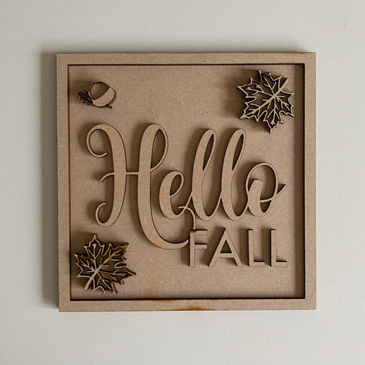 19cm Hello Fall Sign