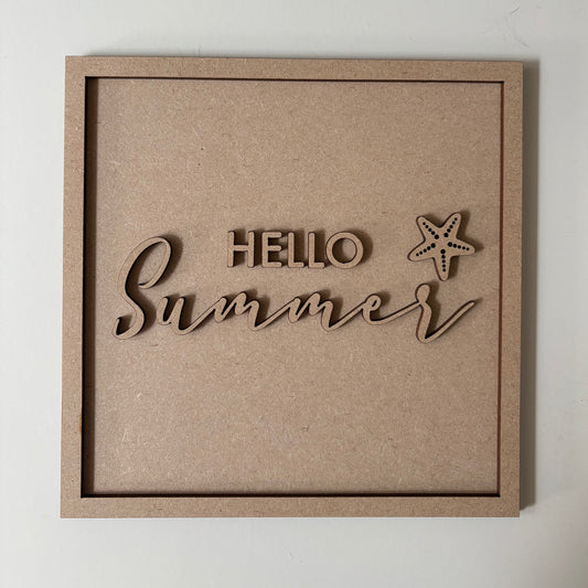 19cm Hello Summer Sign