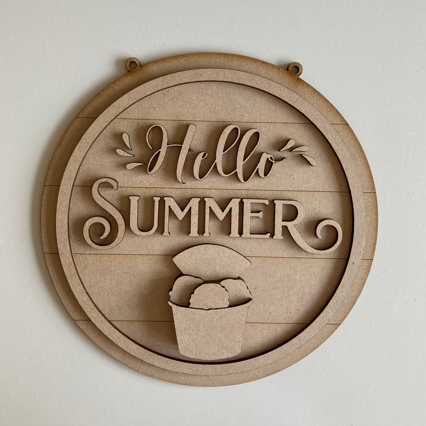 20cm Hello Summer Ice Cream Sign