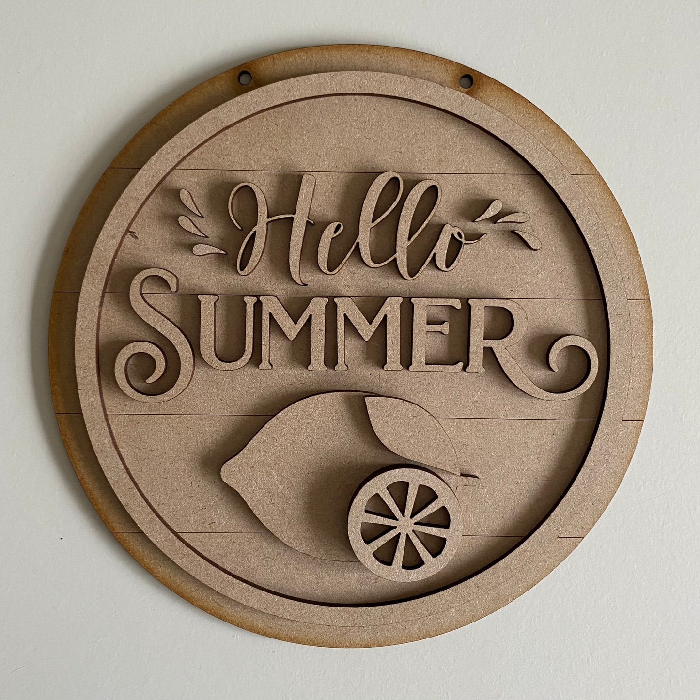 20cm Hello Summer Lemon/Lime Sign