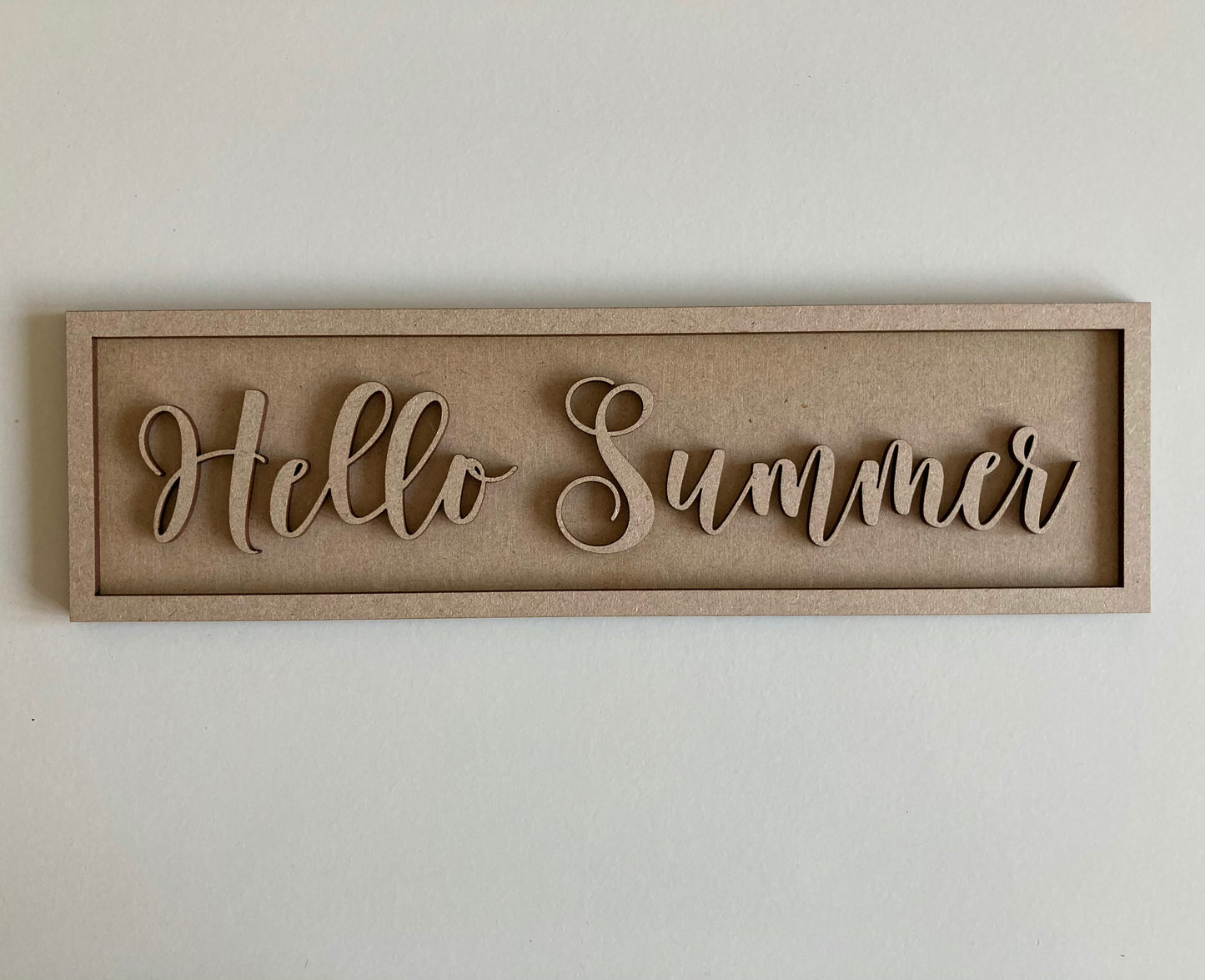 30cm Hello Summer Rectangle Sign