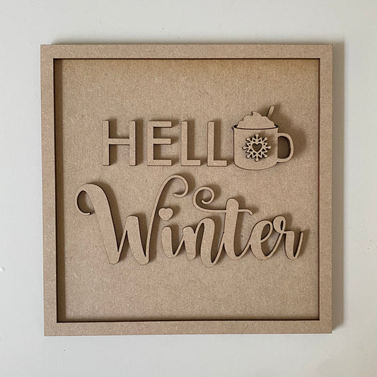 19cm Hello Winter Sign