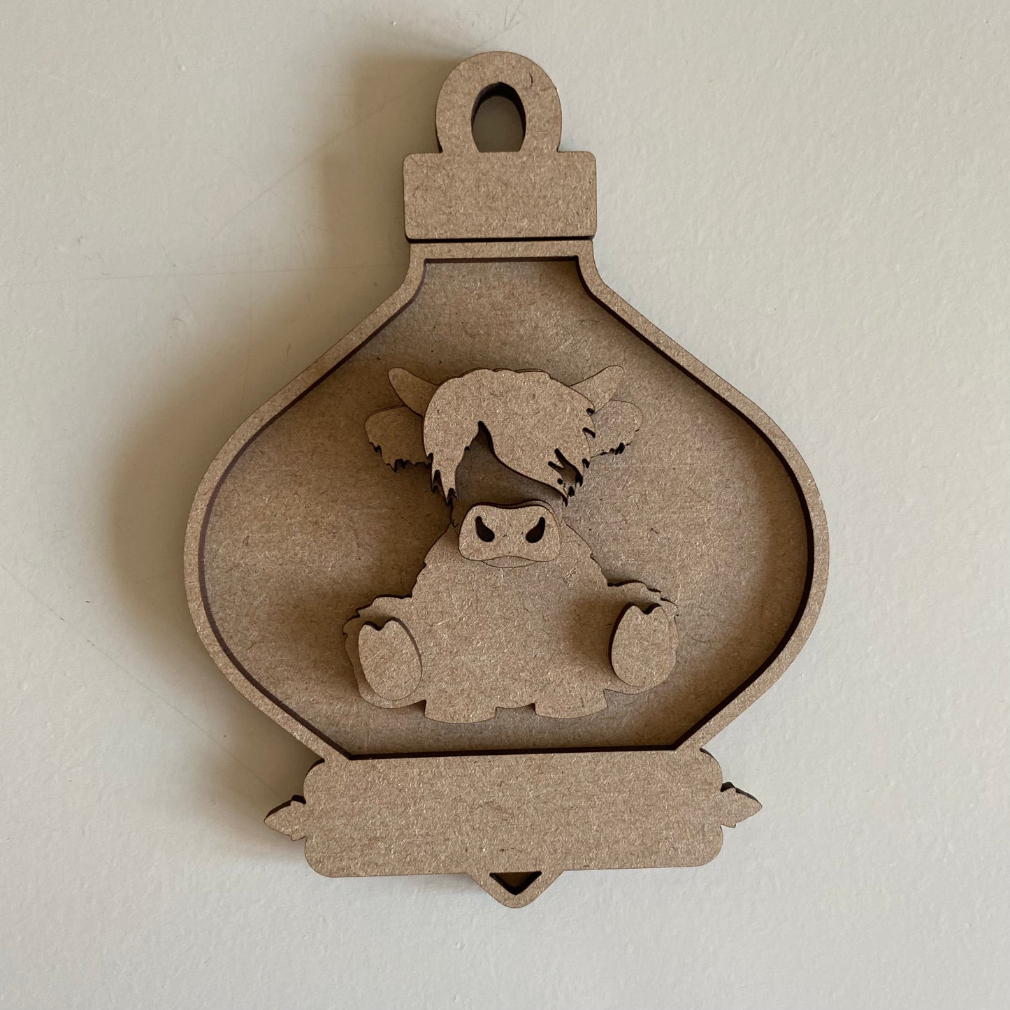 14.5cm Highland Cow Fancy Bauble