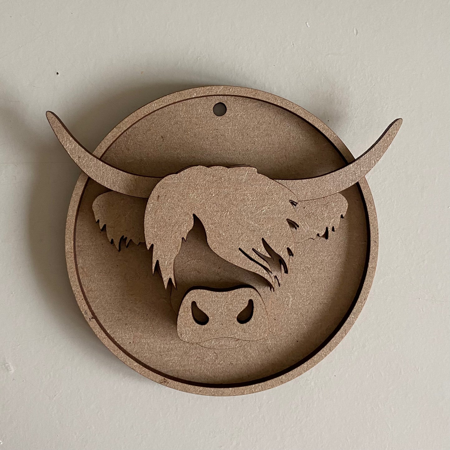 10cm Highland Cow Head Round Bauble