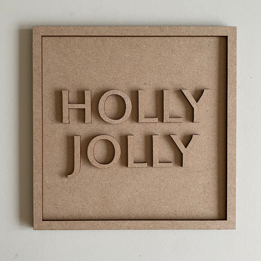 19cm Holly Jolly Sign