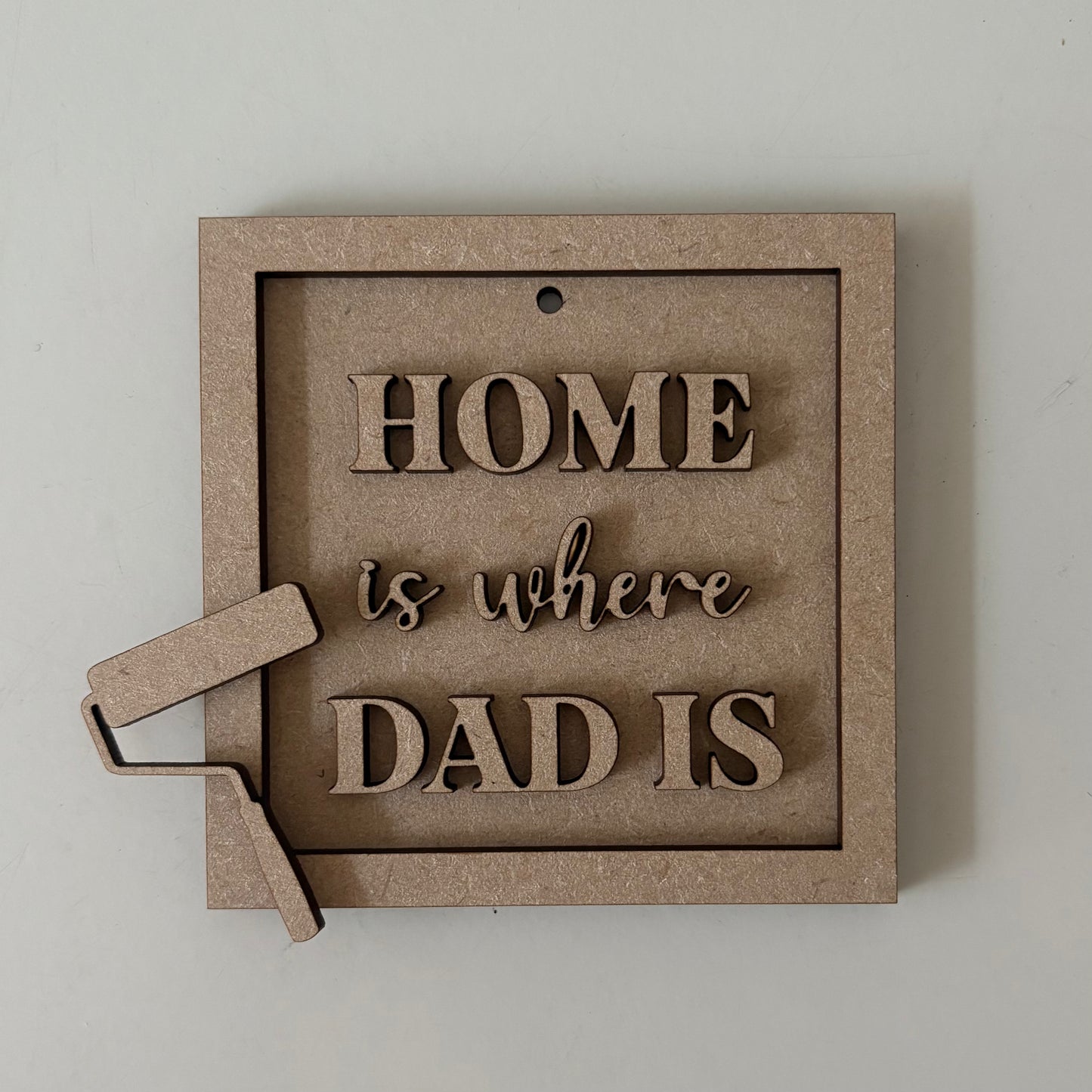9cm Home Is Where Dad Is - Paint Roller Mini Frame