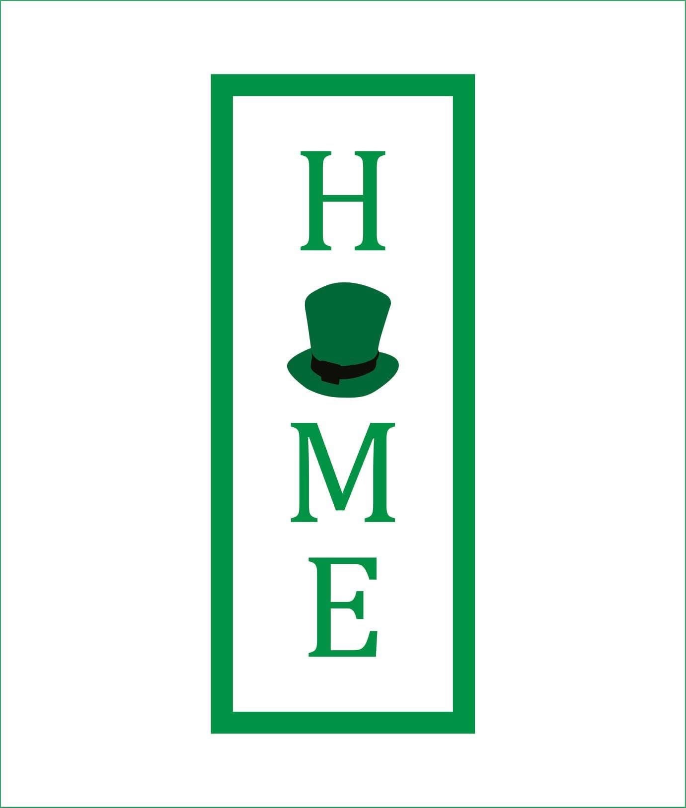 30cm Home - Leprechaun's Hat Rectangle Sign