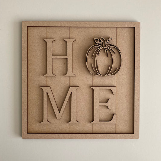 19cm Home Pumpkin Square Sign