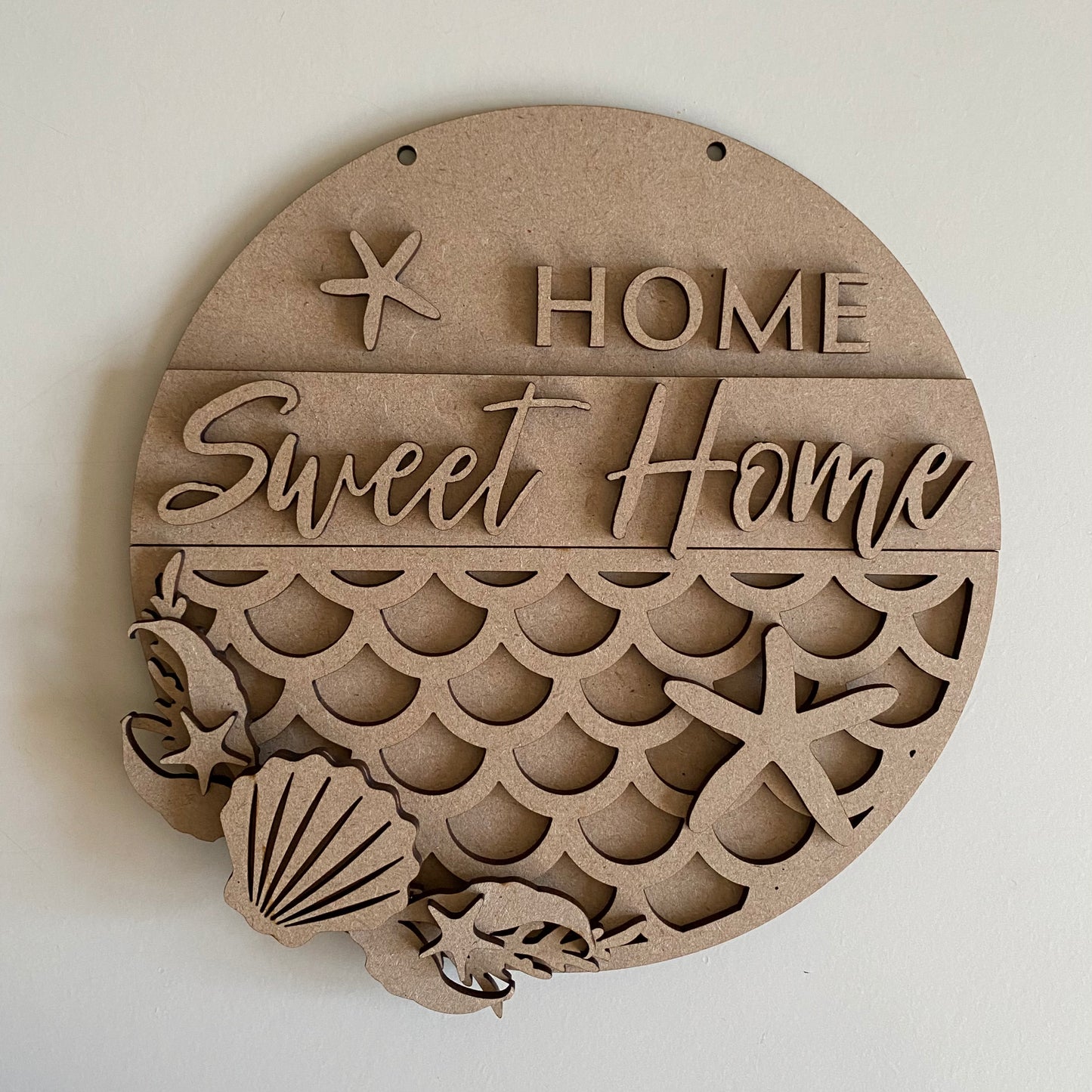 20cm Home Sweet Mermaid Scales Sign