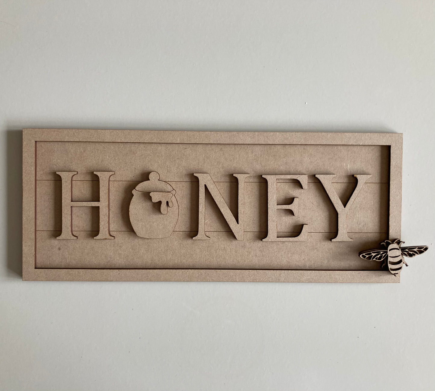 30cm Honey Rectangle Sign