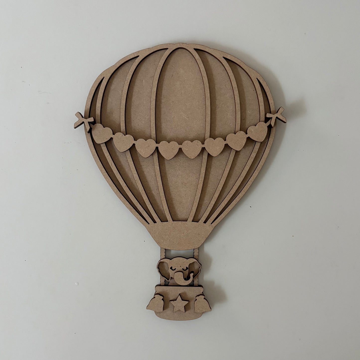 30cm Elephant In Hot Air Balloon Plaque