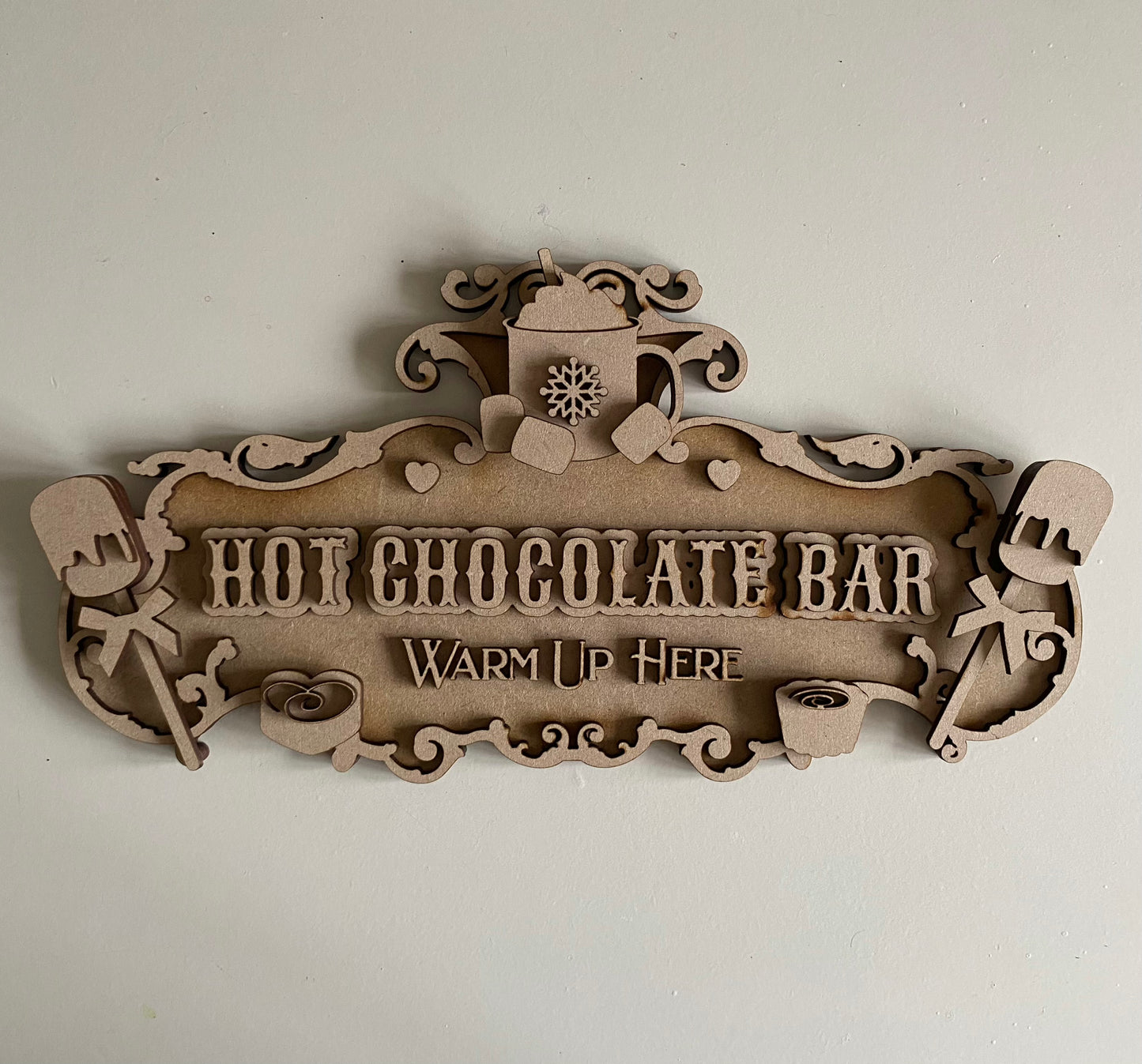 30cm Hot Chocolate Bar Fancy Sign