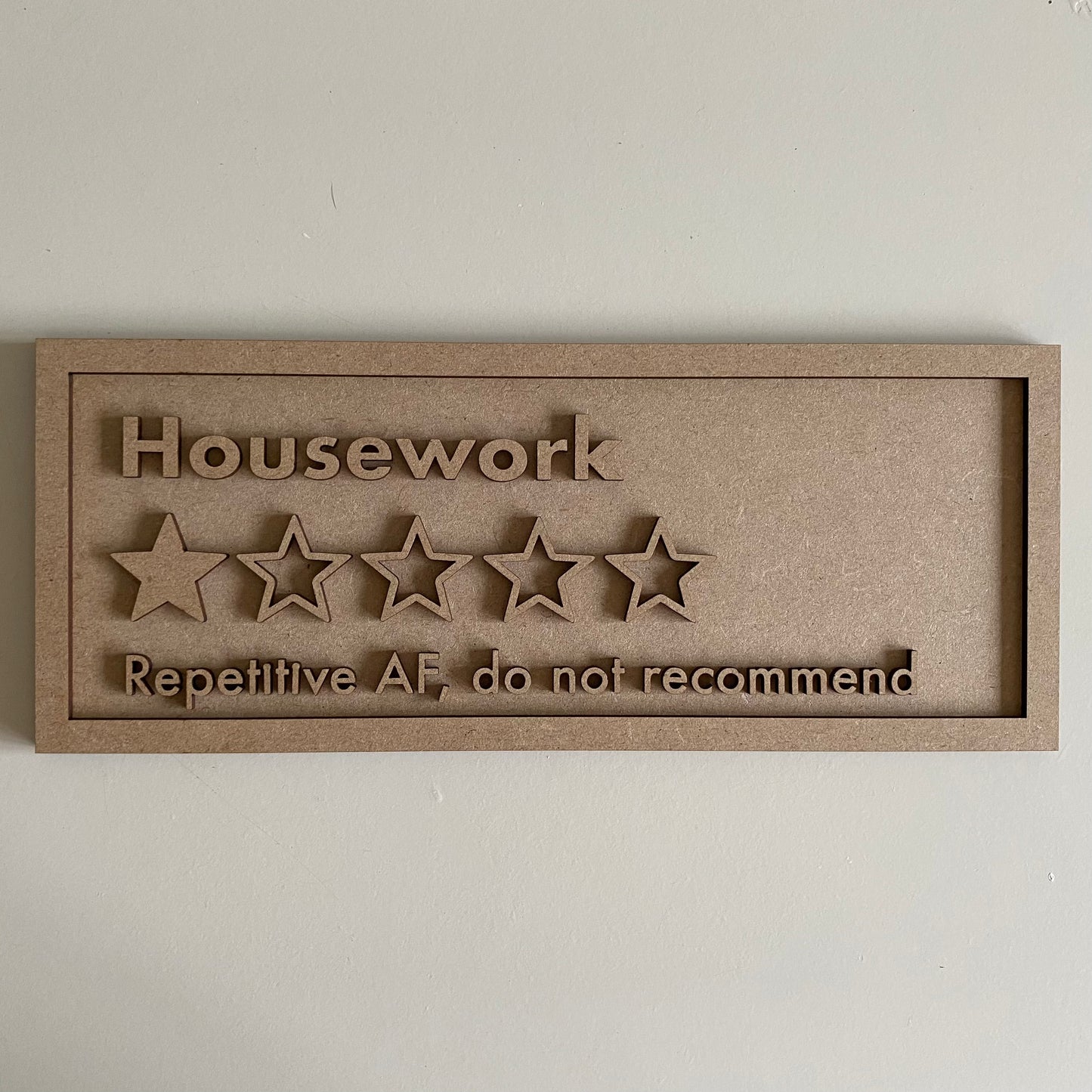 30cm Housework Rating Sign