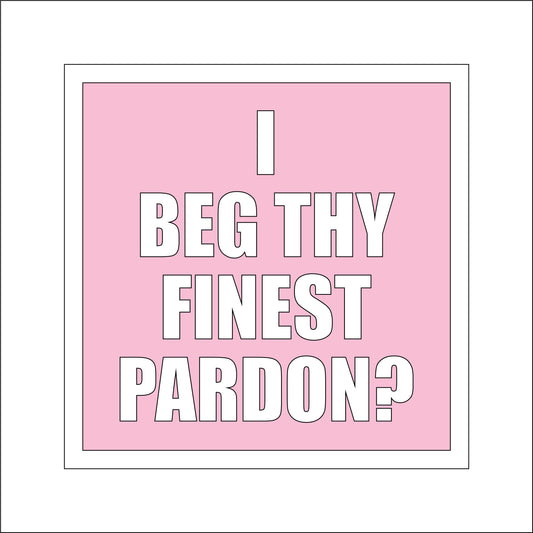 19cm I Beg Thy Finest Pardon? Sign
