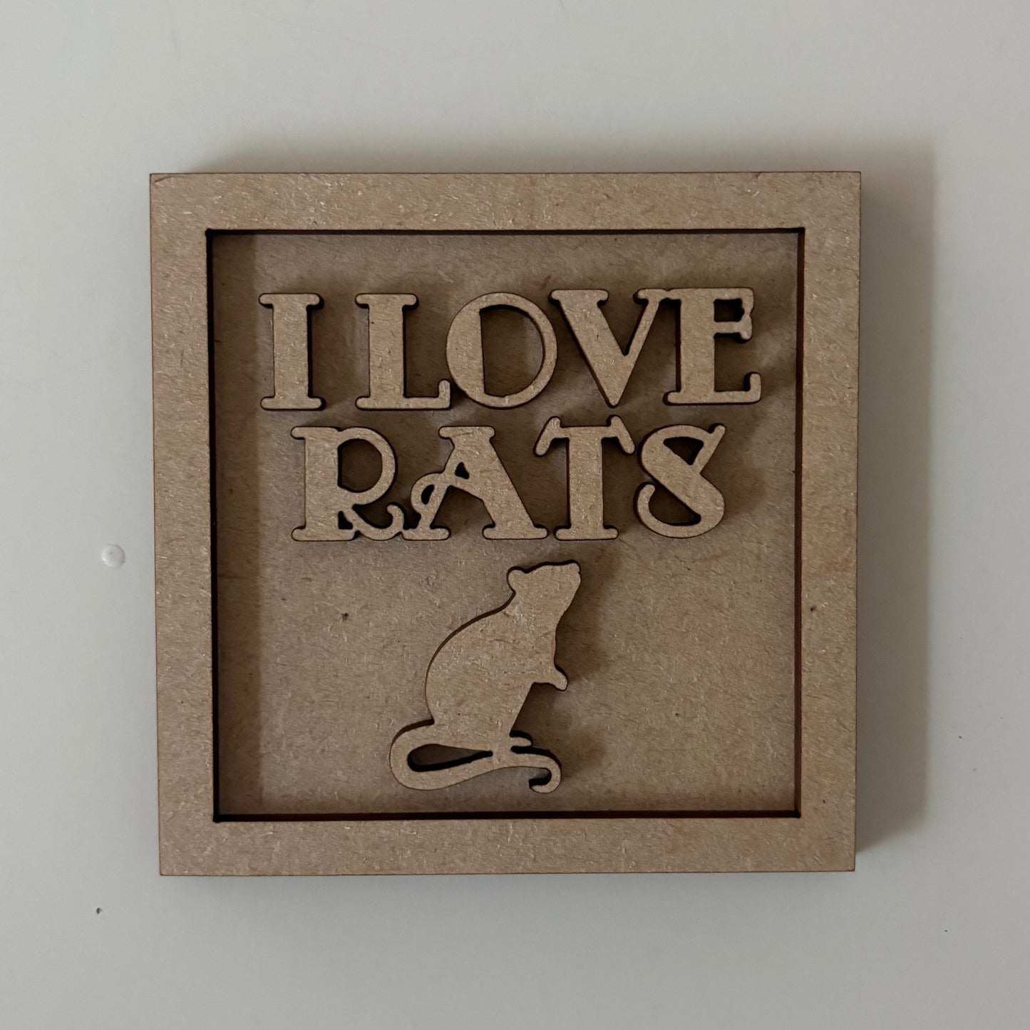 9cm I Love Rats Mini Frame