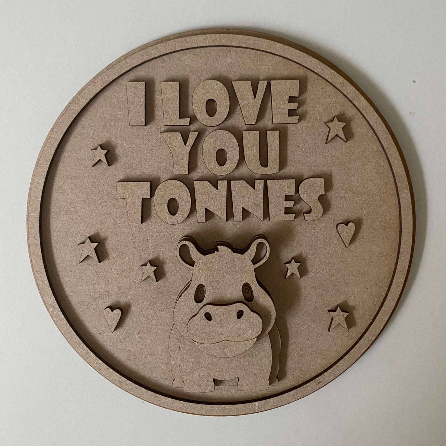 20cm I Love You Tonnes Hippo Sign