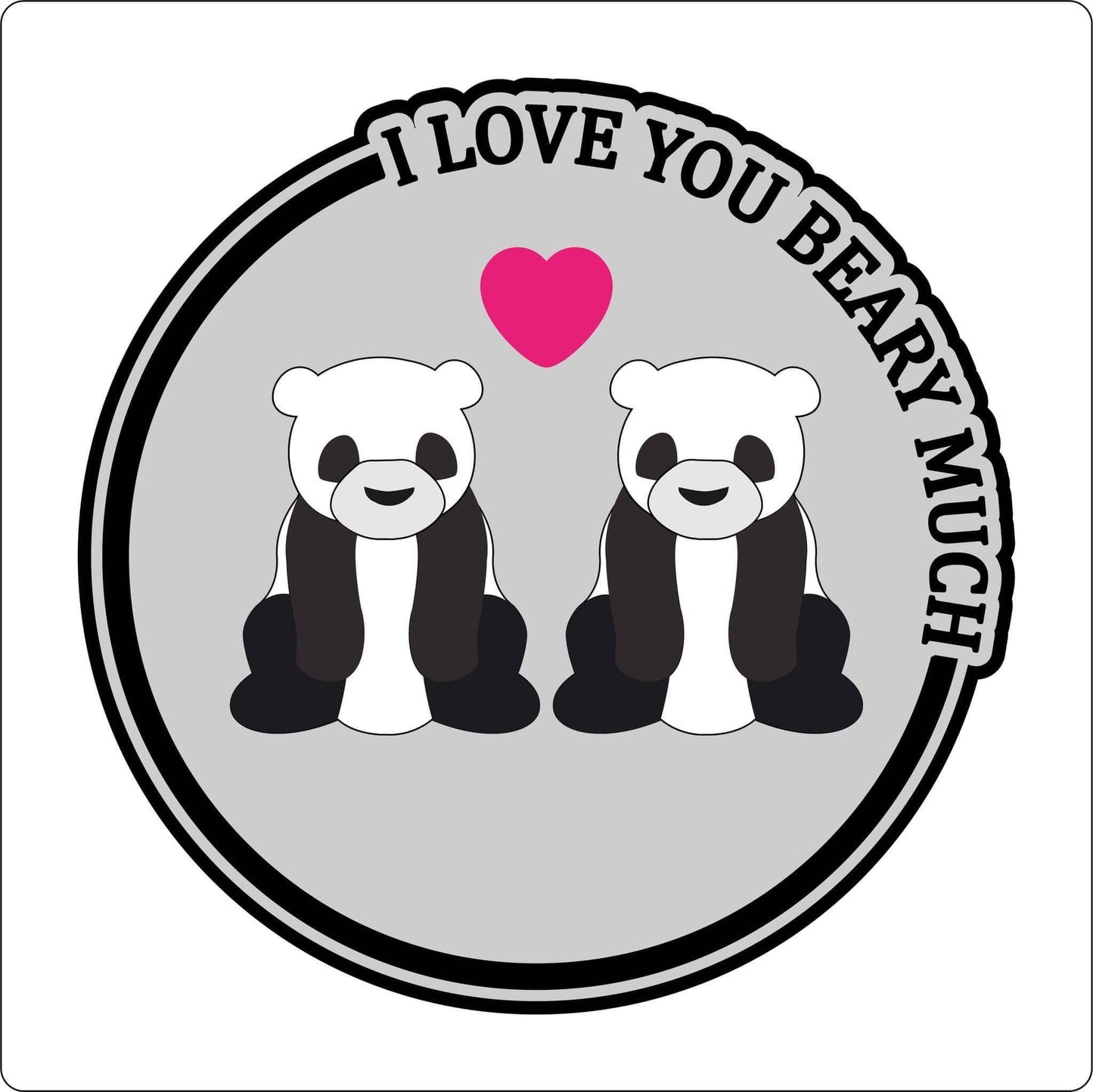 20cm I Love You Beary Much Panda Sign