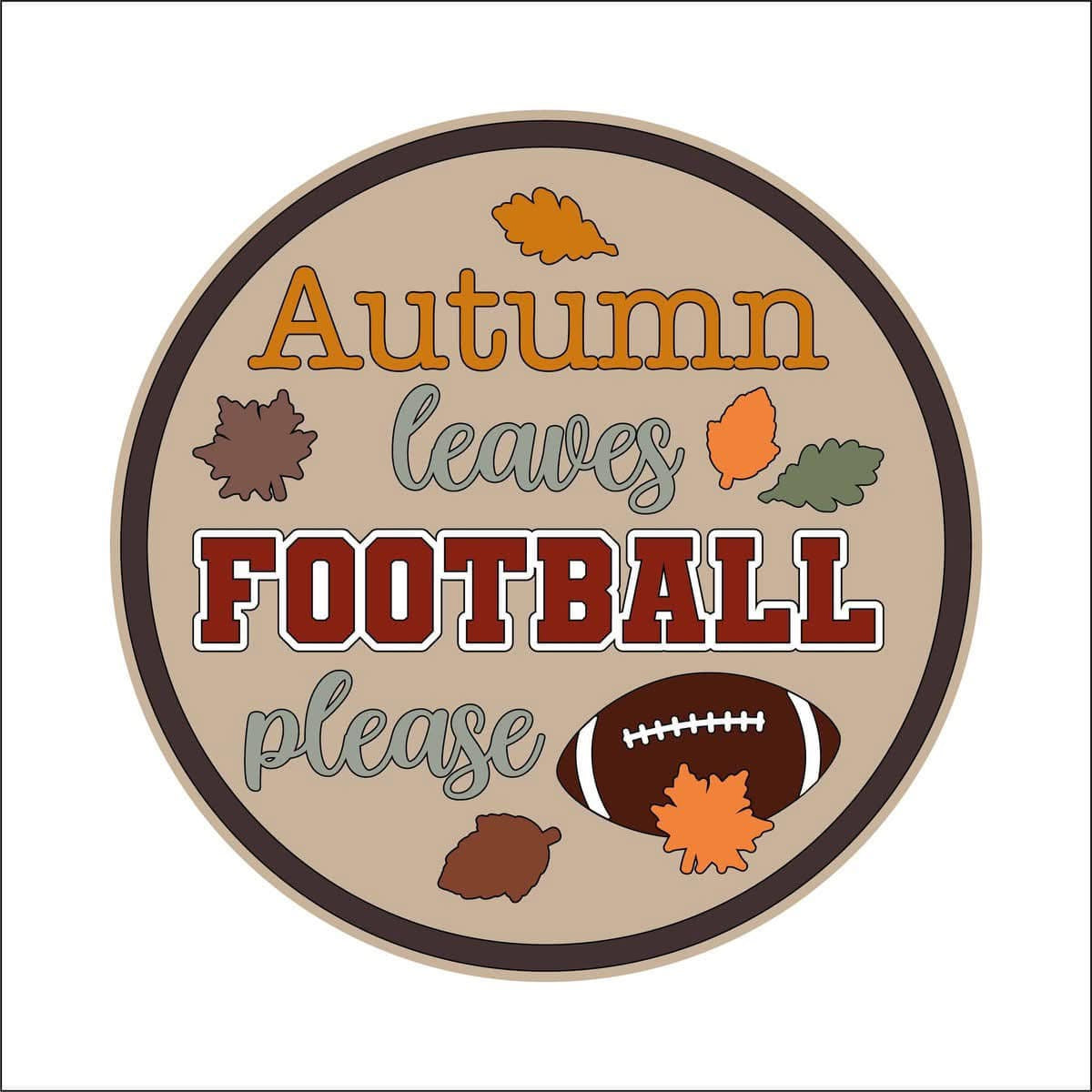 20cm Autumn Leaves Football Please Sign