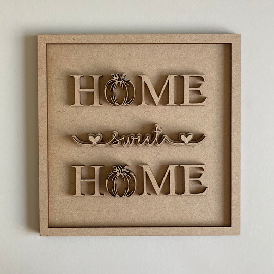 19cm Home Sweet Home Pumpkin Sign
