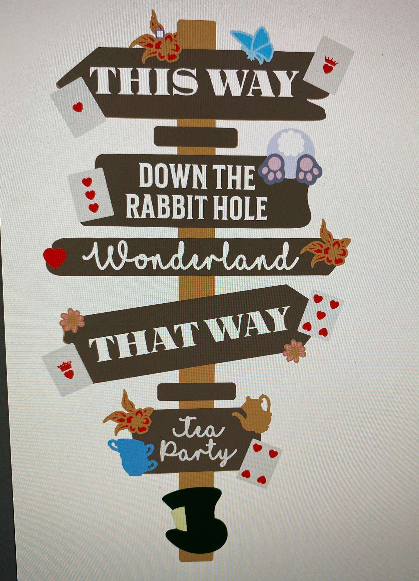 Wonderland Direction Signpost