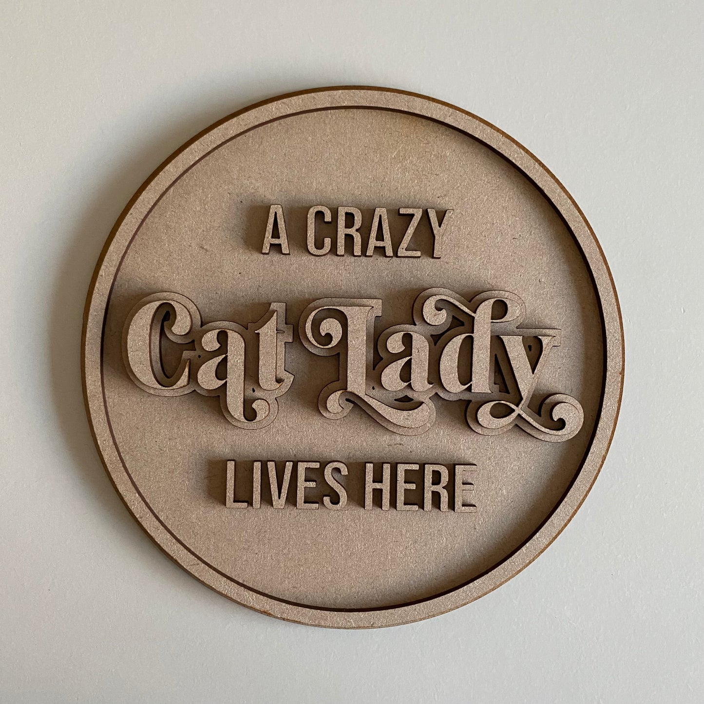 20cm A Crazy Cat Lady Lives Here Sign